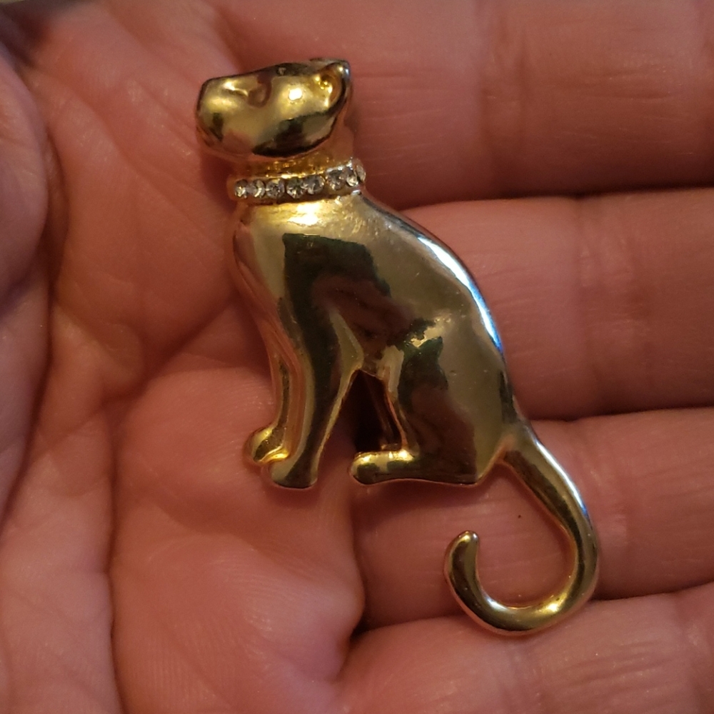 Vitange Crystal Cat Brooch/pin